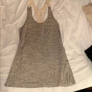 Knit cover up/top with lace racerback